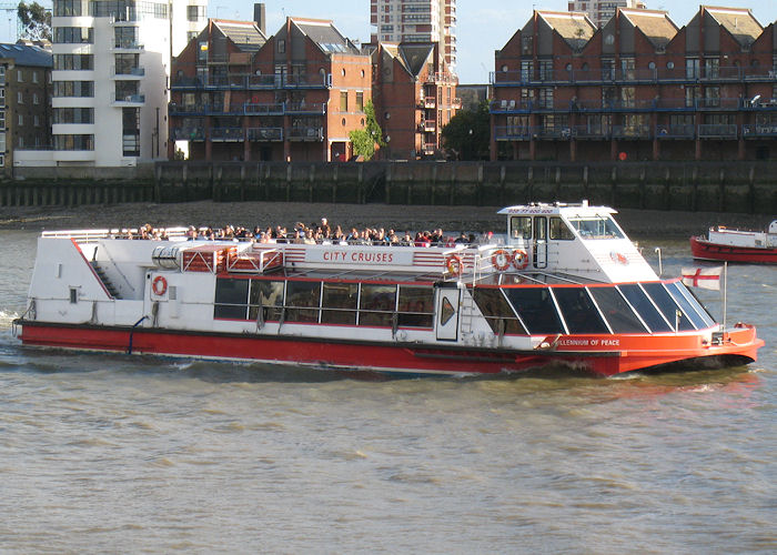 Photograph of the vessel  Millennium of Peace pictured in London on 25th October 2009