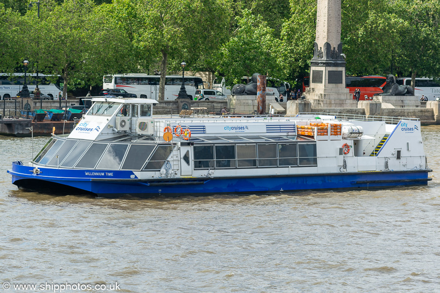 Photograph of the vessel  Millennium Time pictured in London on 6th July 2023
