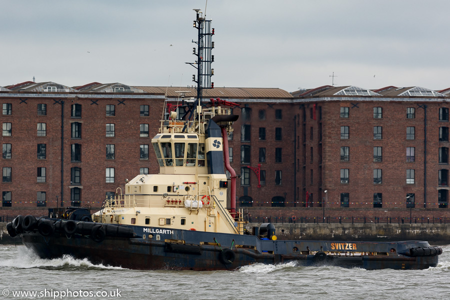 Photograph of the vessel  Millgarth pictured on the River Mersey on 25th June 2016