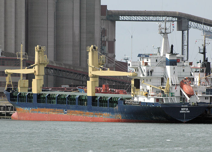 Photograph of the vessel  Mirva pictured in Elbehaven, Europoort on 20th June 2010