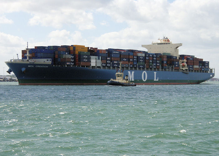 Photograph of the vessel  MOL Creation pictured departing Southampton on 22nd June 2008