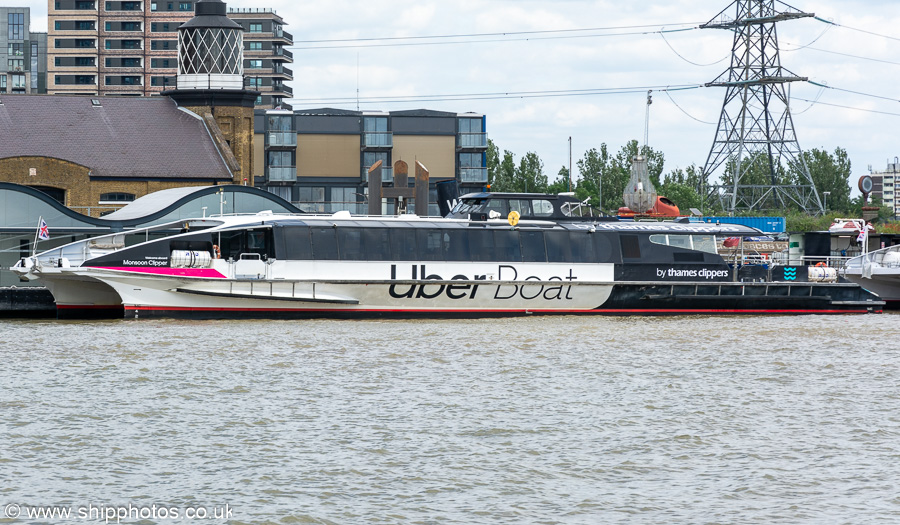 Photograph of the vessel  Monsoon Clipper pictured in London on 6th July 2023