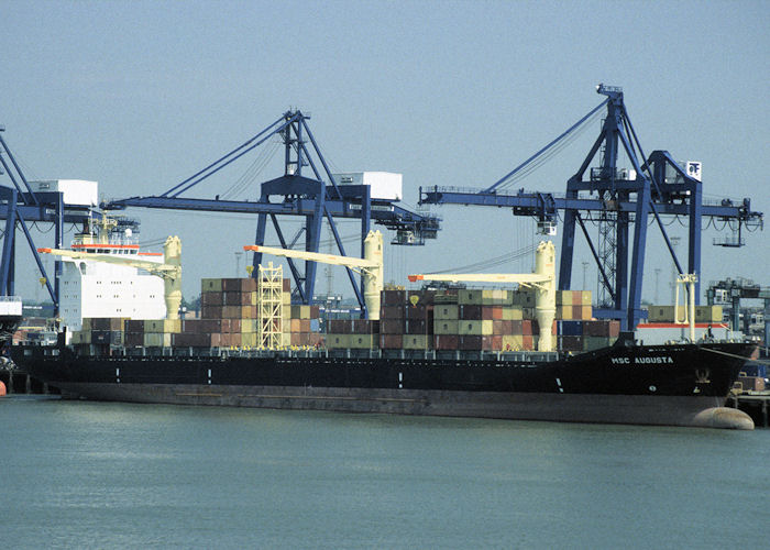 Photograph of the vessel  MSC Augusta pictured at Felixstowe on 10th June 1997