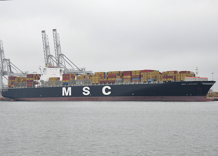 Photograph of the vessel  MSC Luciana pictured arriving in Europahaven, Europoort on 26th June 2011