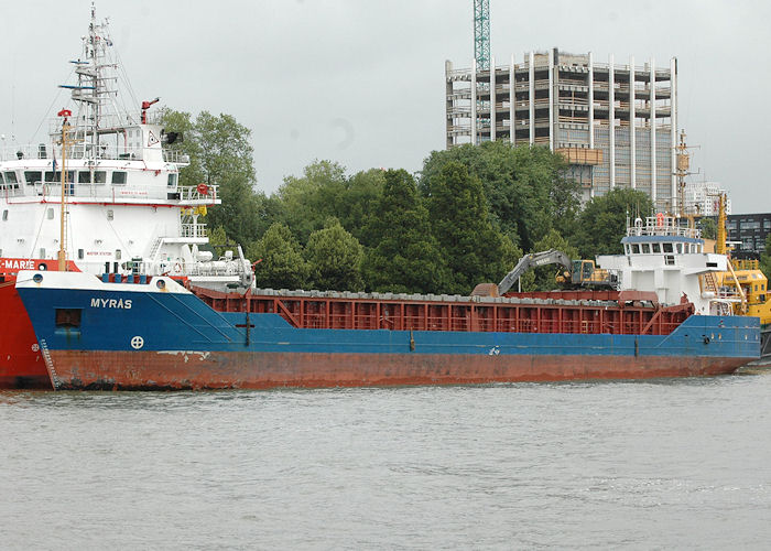 Photograph of the vessel  Myras pictured at Parkkade, Rotterdam on 20th June 2010