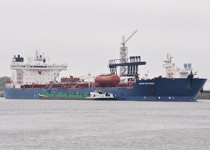 Photograph of the vessel  Navion Britannia pictured in 8e Petroleumhaven, Europoort on 26th June 2011