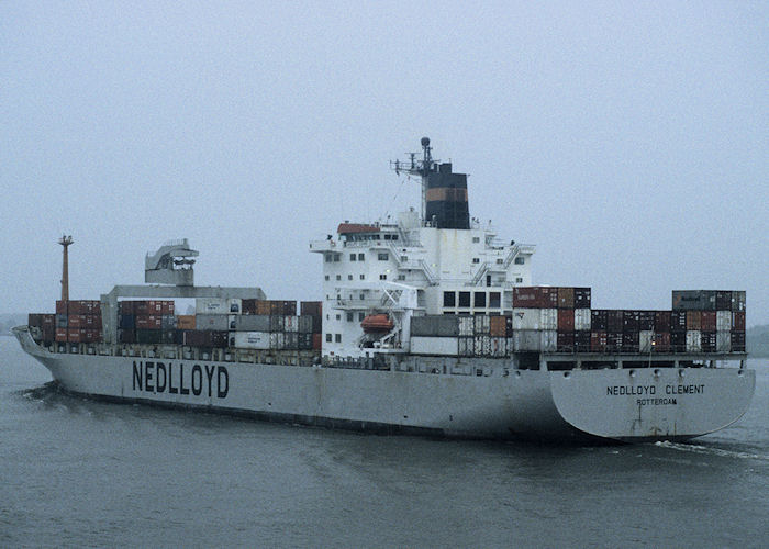 Photograph of the vessel  Nedlloyd Clement pictured on the River Elbe on 25th August 1995
