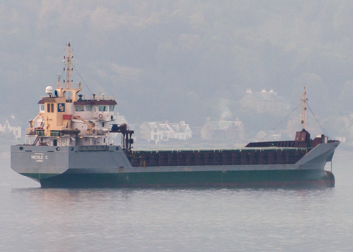 Photograph of the vessel  Nicole C pictured at anchor on the River Clyde on 19th September 2014