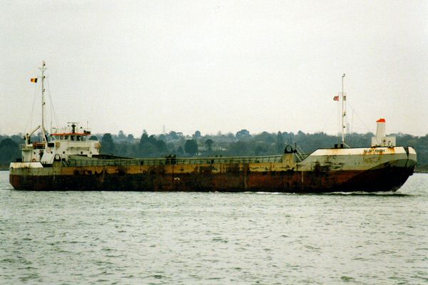Photograph of the vessel  Nijptangh pictured arriving in Southampton on 10th February 1998