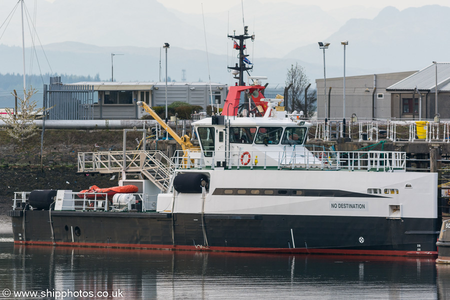  No Destination pictured at the Great Harbour, Greenock on 19th April 2019