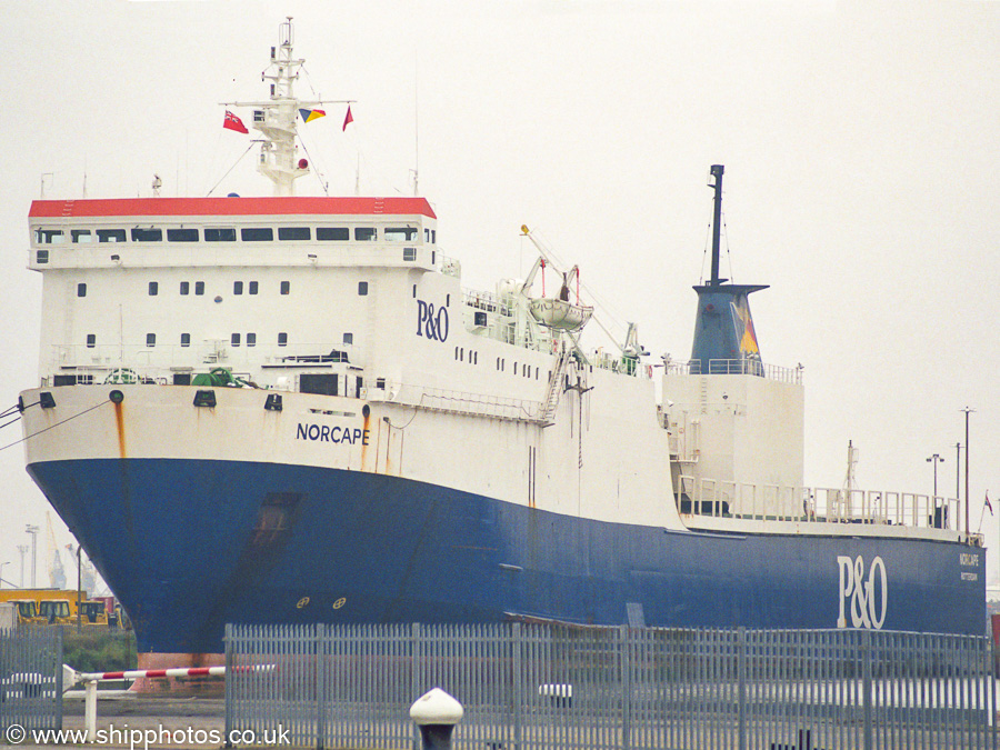 Photograph of the vessel  Norcape pictured in King George Dock, Hull on 11th August 2002