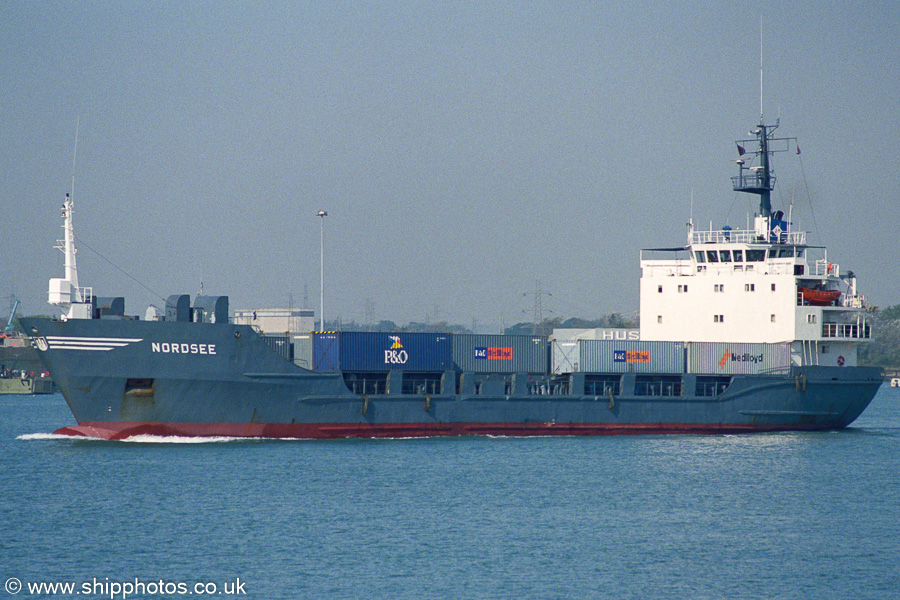 Photograph of the vessel  Nordsee pictured departing Southampton on 2nd September 2002