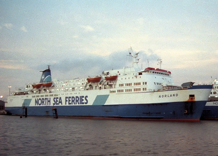 Photograph of the vessel  Norland pictured in King George Dock, Hull on 23rd December 1988