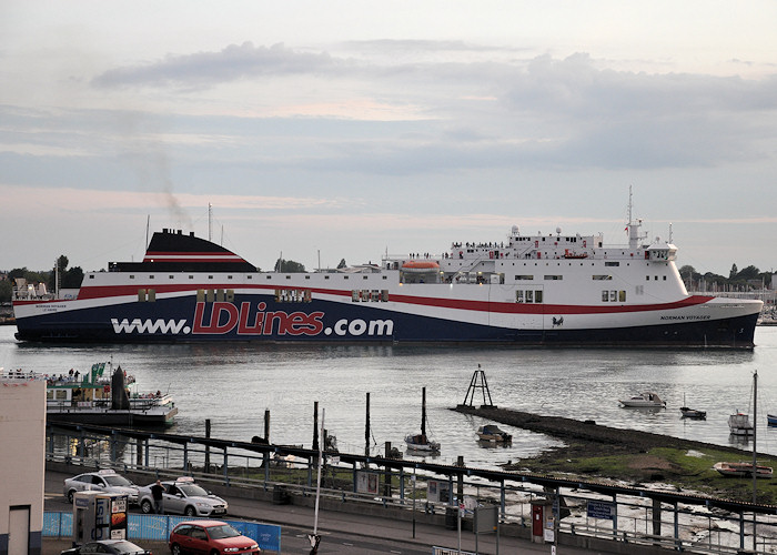 Photograph of the vessel  Norman Voyager pictured arriving in Portsmouth Harbour on 21st July 2012