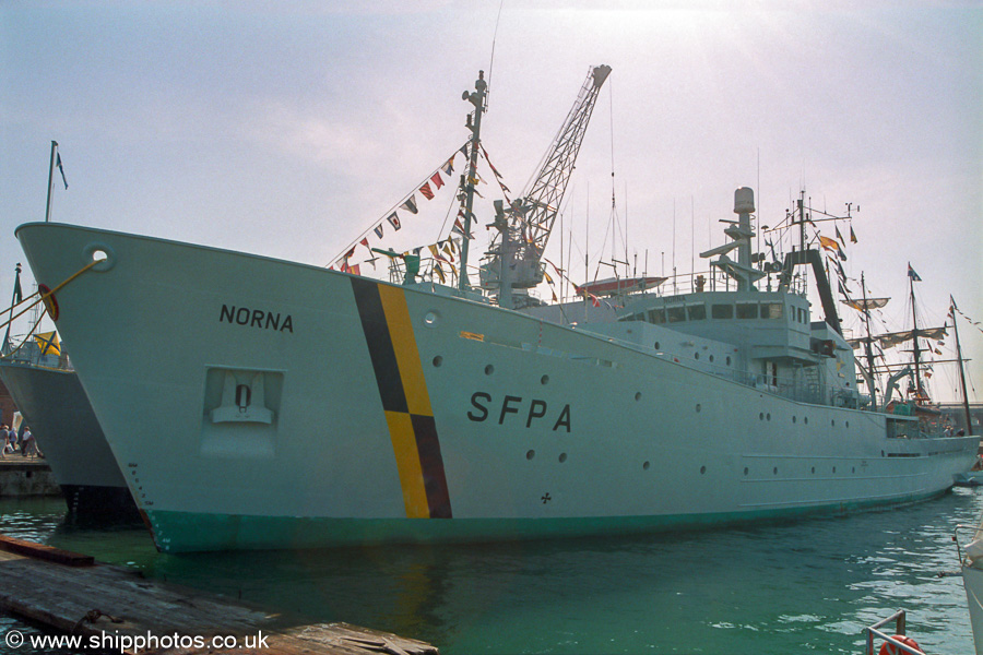 Photograph of the vessel fpv Norna pictured at the International Festival of the Sea, Portsmouth Naval Base on 24th August 2001