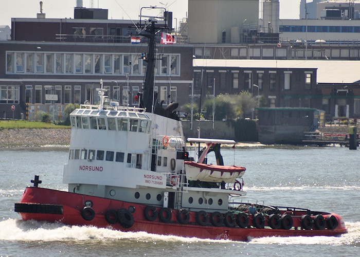 Photograph of the vessel  Norsund pictured passing Vlaardingen on 27th June 2011