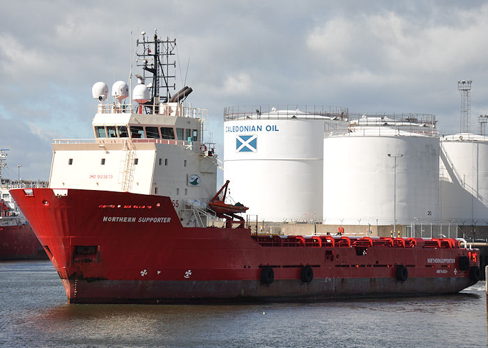 Photograph of the vessel  Northern Supporter pictured departing Aberdeen on 13th May 2013