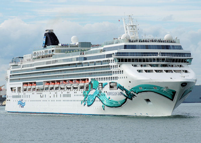 Photograph of the vessel  Norwegian Jade pictured departing Southampton on 13th June 2009