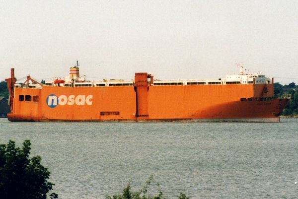 Photograph of the vessel  Nosac Ranger pictured arriving in Southampton on 8th August 1995