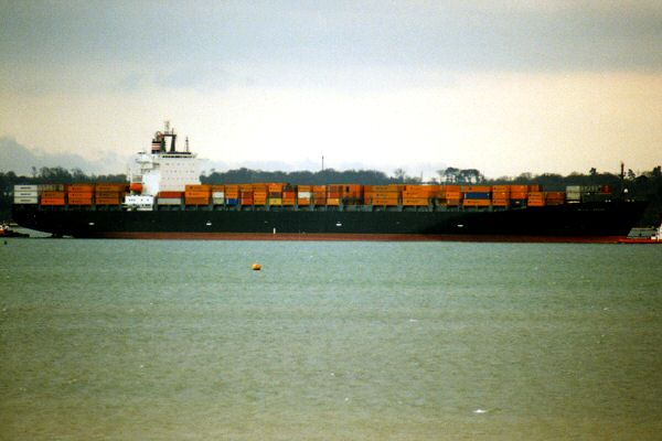 Photograph of the vessel  NYK Vega pictured arriving in Southampton on 26th March 1995