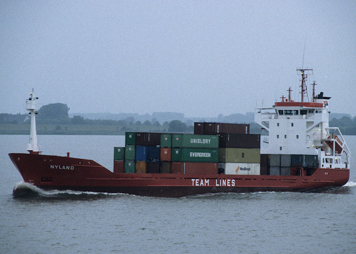 Photograph of the vessel  Nyland pictured on the River Elbe on 25th August 1995