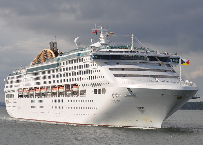 Photograph of the vessel  Oceana pictured departing Southampton on 6th August 2011