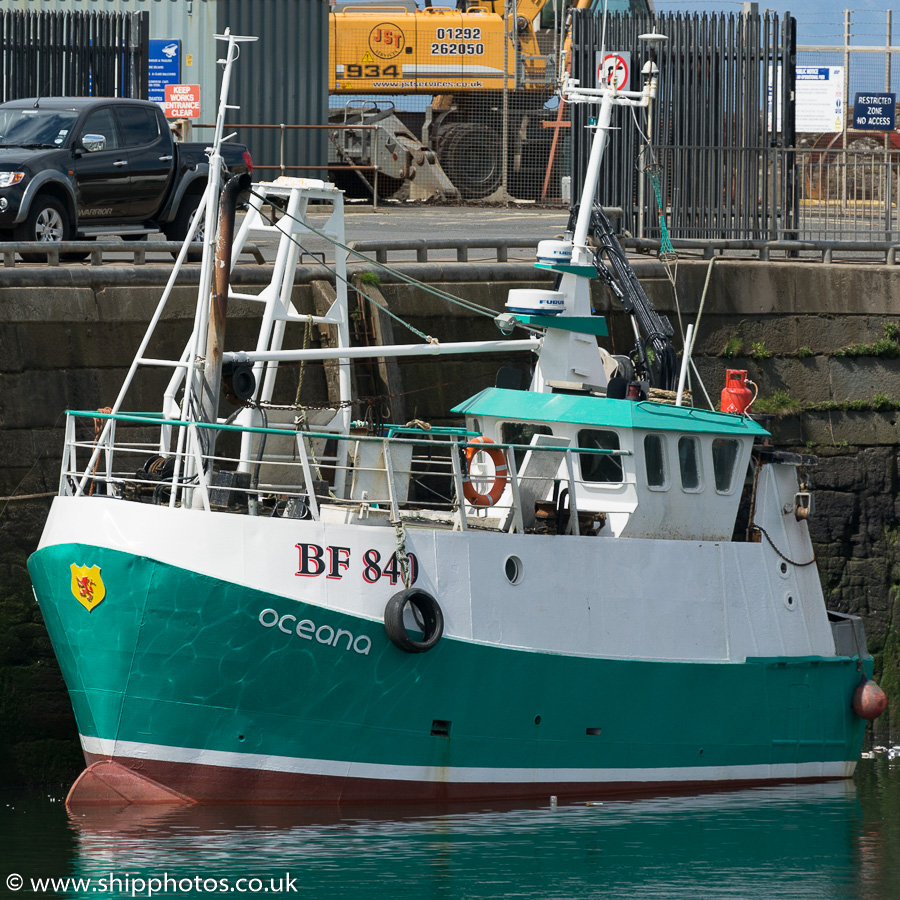 Photograph of the vessel fv Oceana pictured at Troon on 8th June 2015
