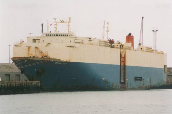 Photograph of the vessel  Ocean Ace pictured in Southampton on 9th April 1999