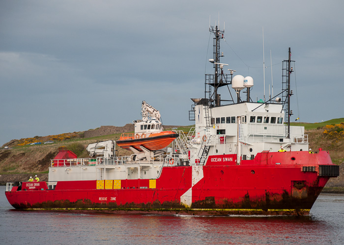 Photograph of the vessel  Ocean Swan pictured arriving at Aberdeen on 4th May 2014