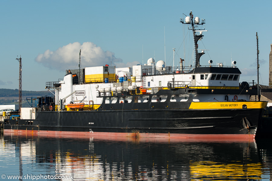 Photograph of the vessel rv Ocean Victory pictured in James Watt Dock, Greenock on 16th October 2015