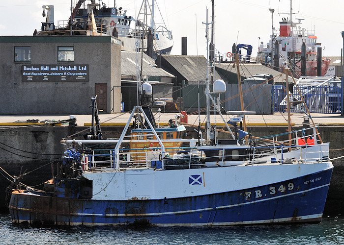 Photograph of the vessel fv Ocean Way pictured at Fraserburgh on 15th April 2012