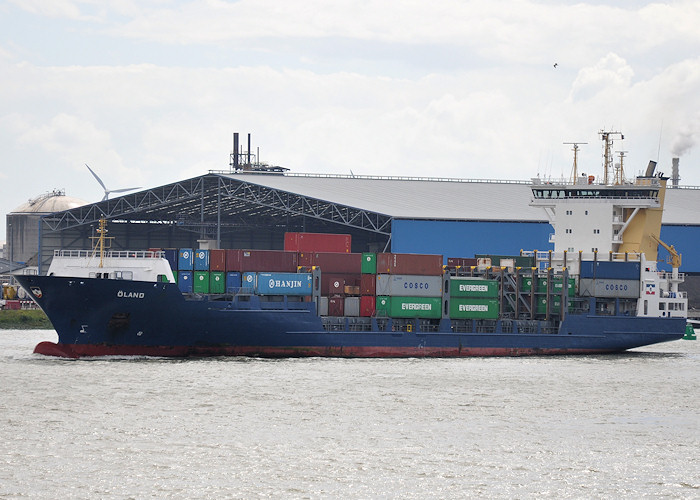 Photograph of the vessel  Öland pictured passing Vlaardingen on 22nd June 2012