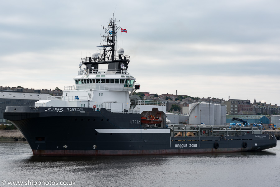  Olympic Poseidon pictured departing Aberdeen on 20th September 2015