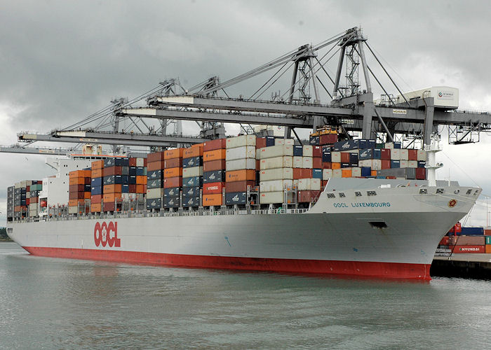 Photograph of the vessel  OOCL Luxembourg pictured at Southampton Container Terminal on 14th August 2010