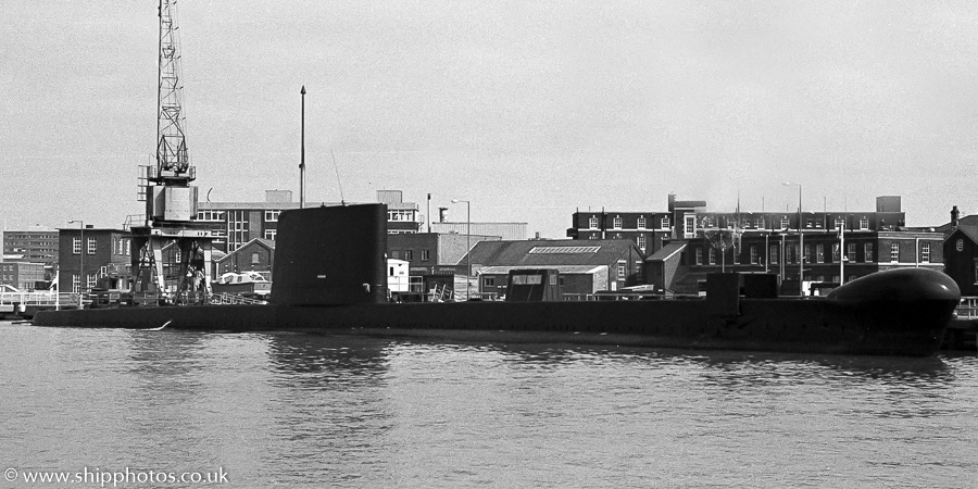 HMS Opossum pictured at Gosport on 25th March 1989