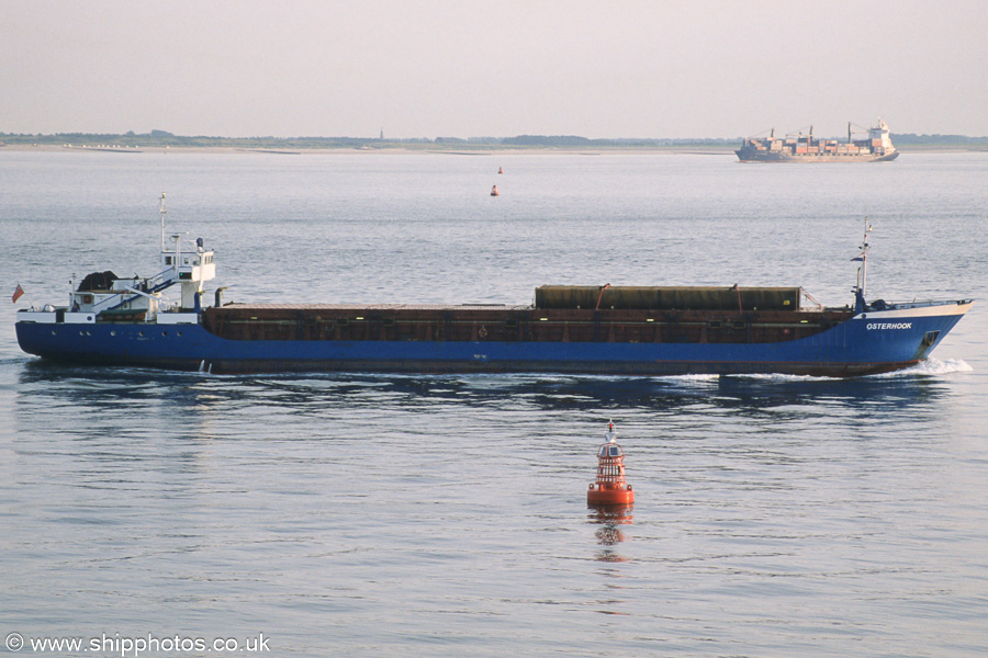 Photograph of the vessel  Osterhook pictured on the Westerschelde passing Vlissingen on 21st June 2002