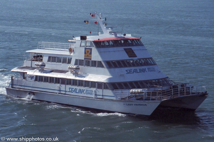 Photograph of the vessel  Our Lady Patricia pictured arriving in Portsmouth on 7th October 1989