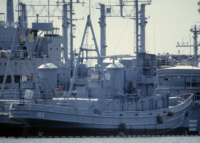 Photograph of the vessel USS Papago pictured laid up in the James River on 20th September 1994