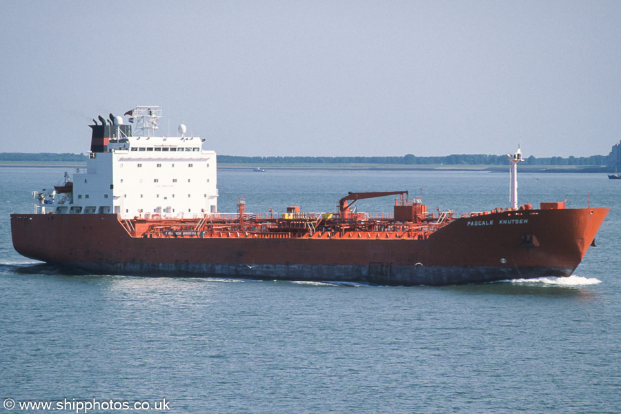 Photograph of the vessel  Pascale Knutsen pictured on the Westerschelde passing Vlissingen on 21st June 2002