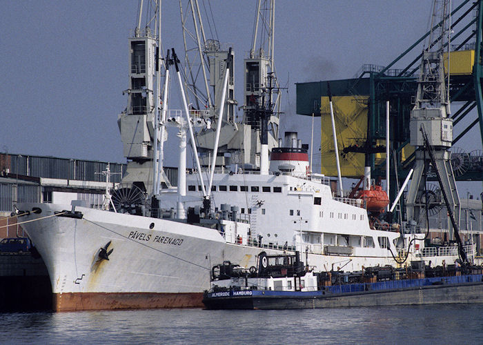 Photograph of the vessel  Pavels Parenago pictured in Hamburg on 21st August 1995