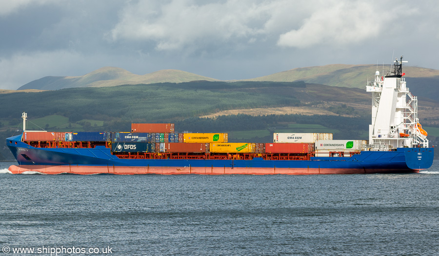Photograph of the vessel  Pavo J pictured departing Greenock Ocean Terminal on 27th September 2021