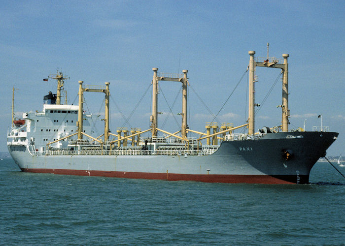 Photograph of the vessel  Paxi pictured on the River Thames on 16th May 1998