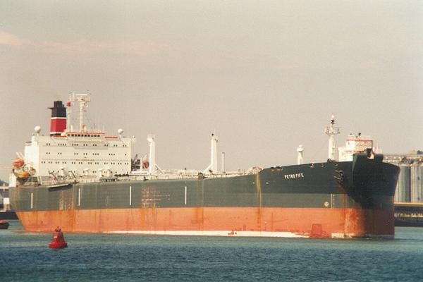Photograph of the vessel  Petro Fife pictured departing Southampton on 7th August 1995