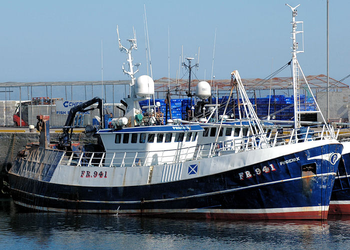 Photograph of the vessel fv Phoenix pictured at Fraserburgh on 28th April 2011
