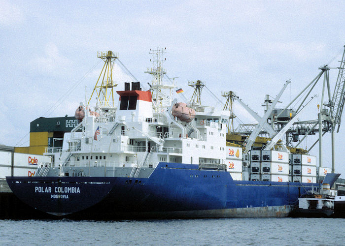 Photograph of the vessel  Polar Colombia pictured in Hamburg on 27th May 1998