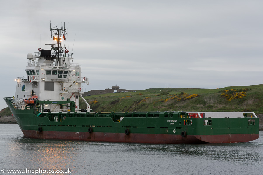 Photograph of the vessel  Portosalvo pictured departing Aberdeen on 23rd May 2015
