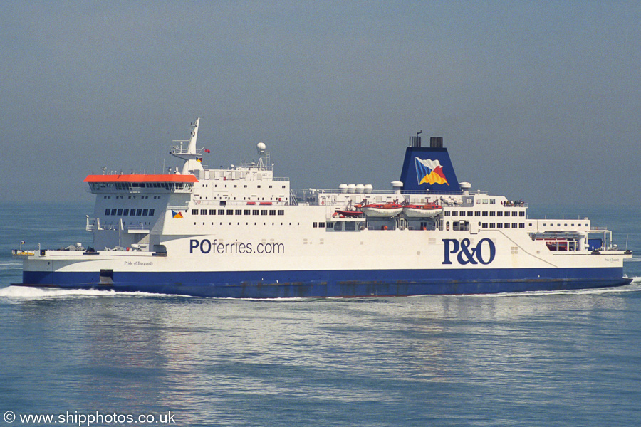 Photograph of the vessel  Pride of Burgundy pictured departing Calais on 7th May 2003