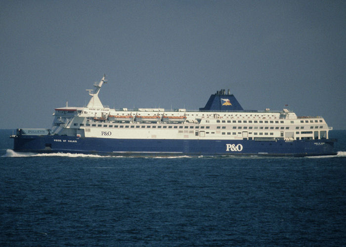 Photograph of the vessel  Pride of Calais pictured in the Straits of Dover on 18th April 1997