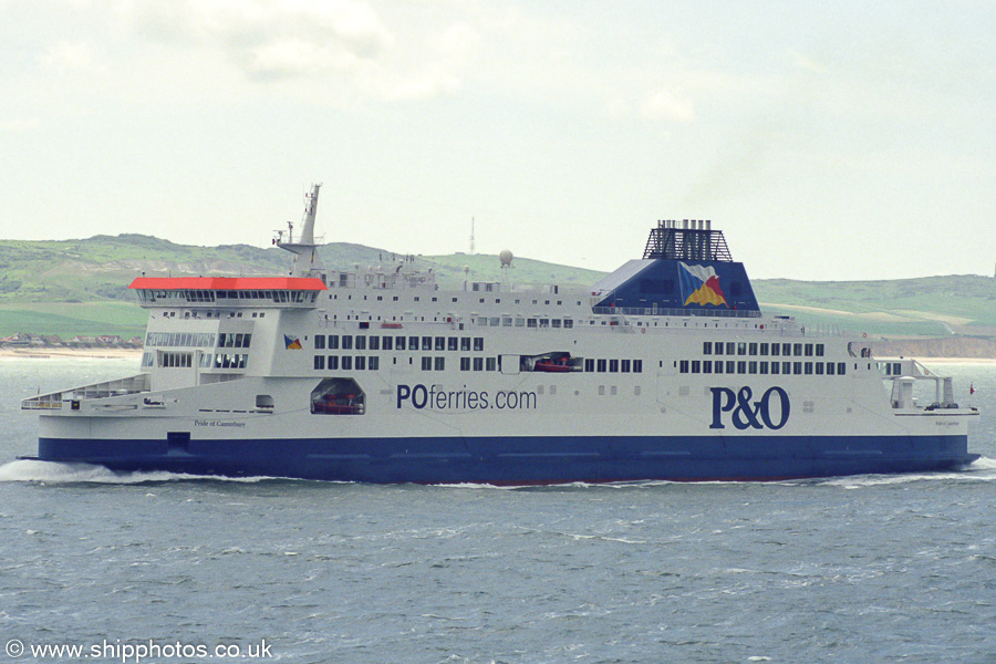 Photograph of the vessel  Pride of Canterbury pictured approaching Calais on 13th May 2003