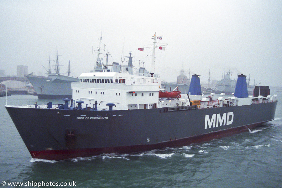  Pride of Portsmouth pictured arriving in Portsmouth Harbour on 11th August 1989